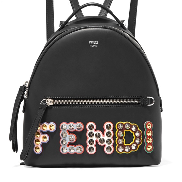 embellished mini backpack Fendi Black embellished backpack